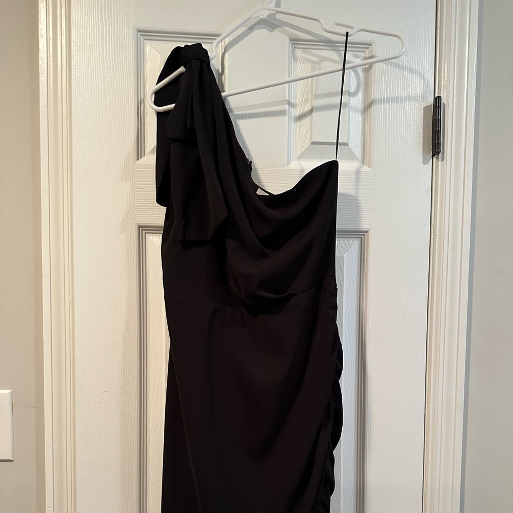 Black one shoulder cocktail dress